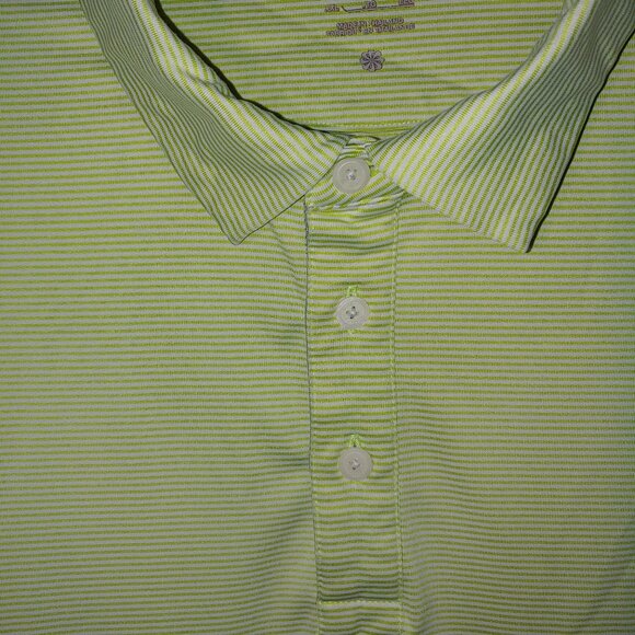 Nike Dri-Fit Player Control Striped Golf Polo Shirt Size XXL Lime Green - Picture 7 of 8